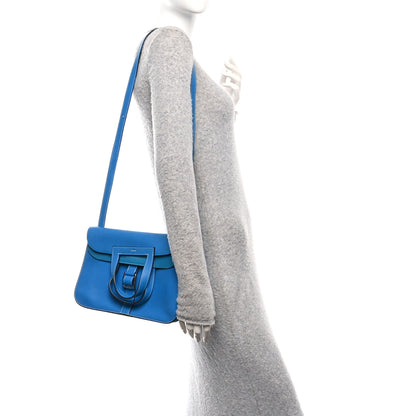Hermes Taurillon Clemence Halzan 31 GM Bleu Zanzibar 2 of 10