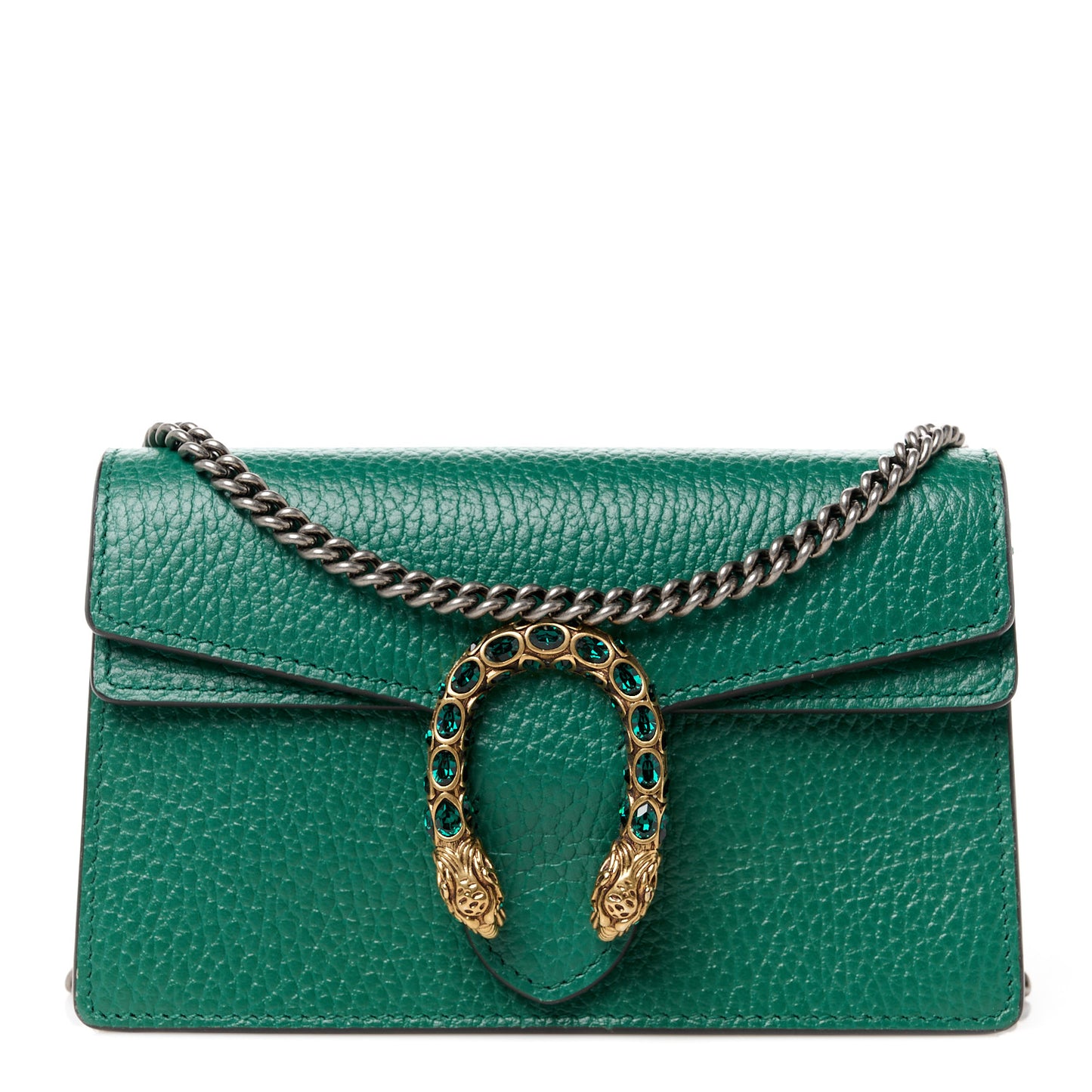 Dollar Calfskin Crystal Super Mini Dionysus Shoulder Bag Emerald