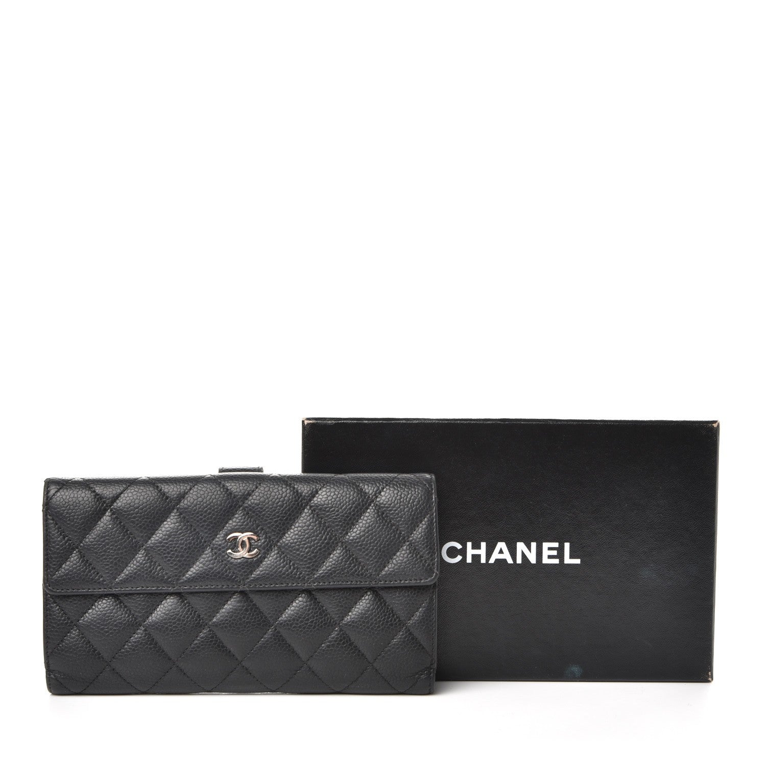 Chanel Caviar Quilted CC Long Double Wallet Black 10 of 10