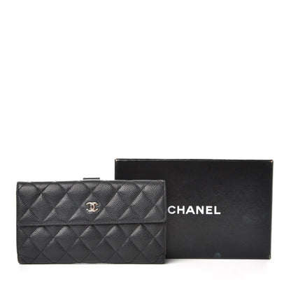 Chanel Caviar Quilted CC Long Double Wallet Black 10 of 10