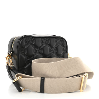 Gucci Calfskin GG Matelasse Shoulder Bag Black Natural 3 of 9