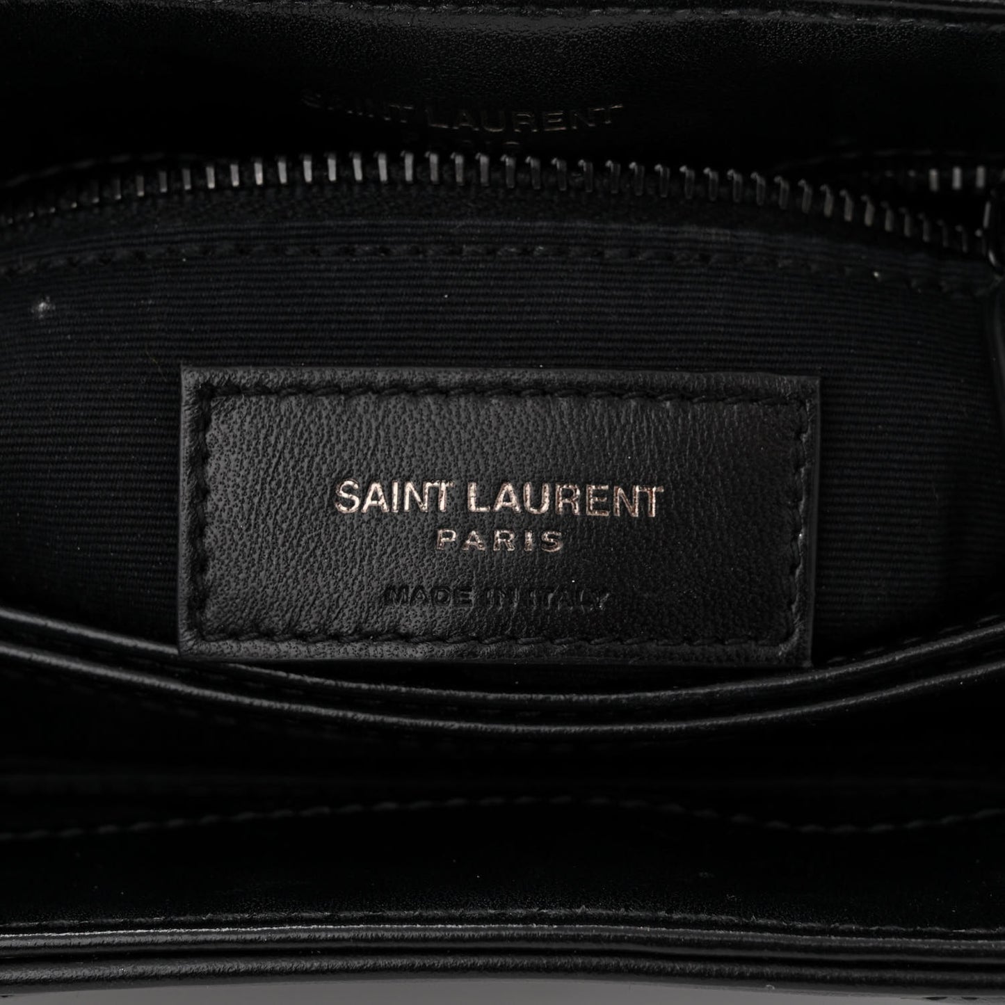 Calfskin Y Quilted Monogram Monochrome Toy Loulou Crossbody Bag Black