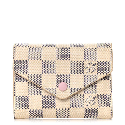 Louis Vuitton Damier Azur Victorine Wallet Rose Ballerine 1 of 4