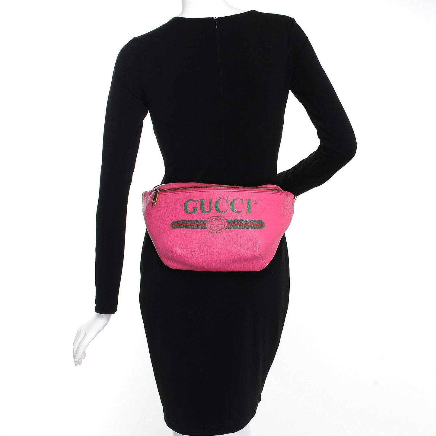 Grained Calfskin Logo Belt Bag Pink