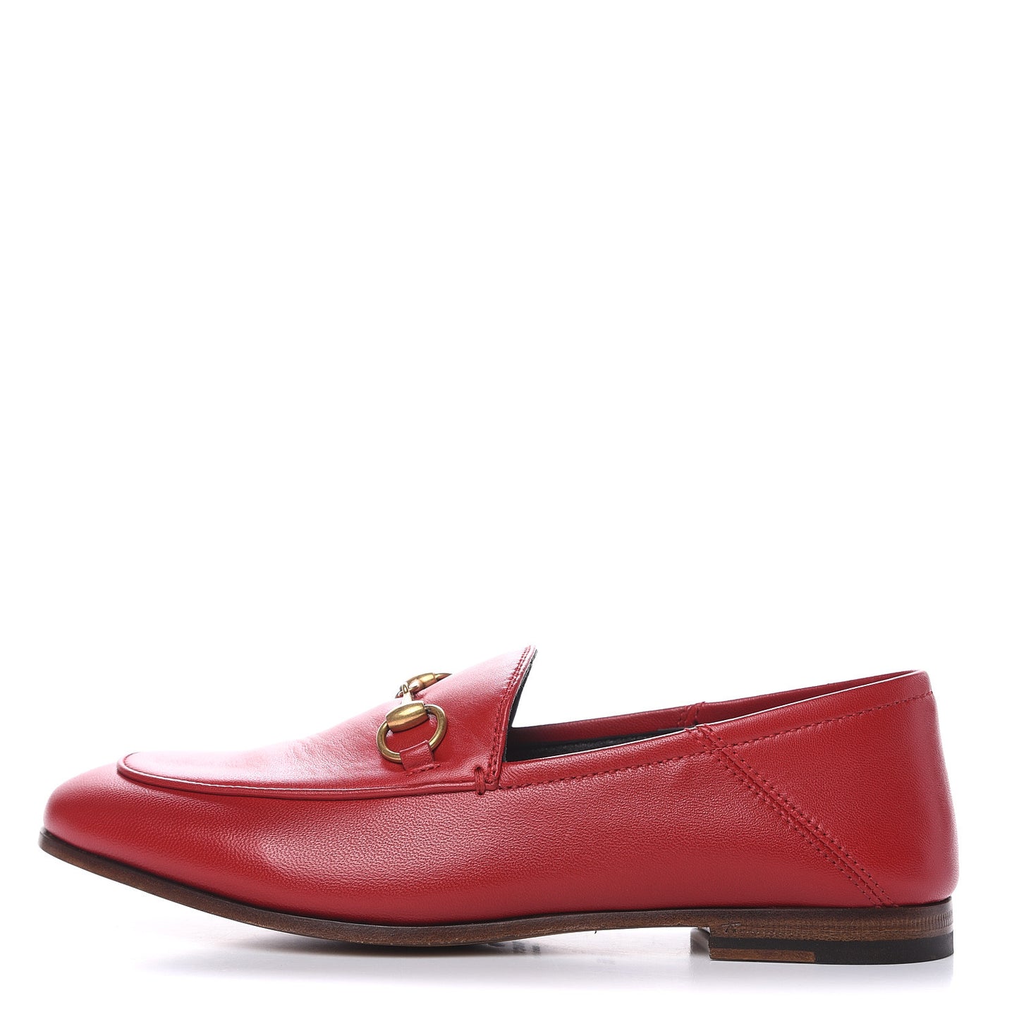 Lambskin Womens Brixton Horsebit Loafers 35 Hibiscus Red