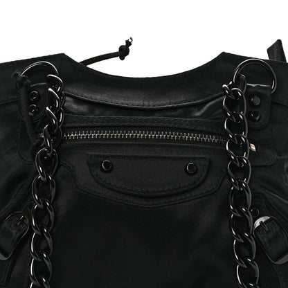 Balenciaga Satin Enamel Classique Chain Shoulder Bag Black 8 of 10