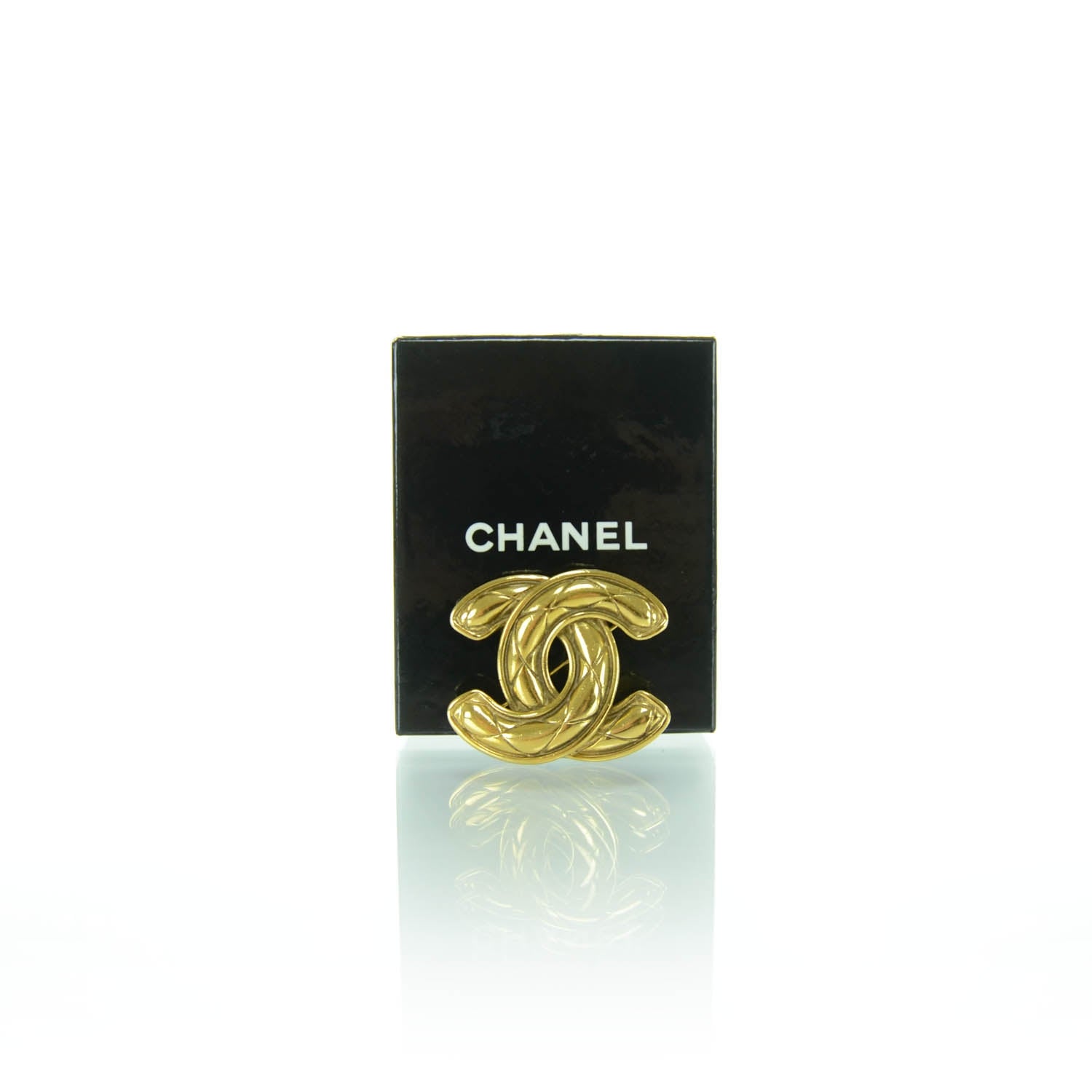 Chanel Quilted CC Brooch Gold 3 of 3