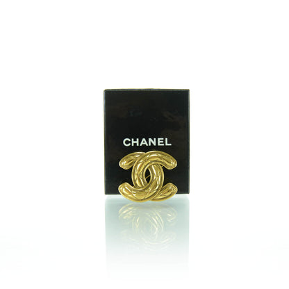 Chanel Quilted CC Brooch Gold 3 of 3