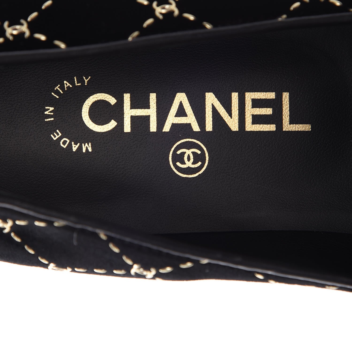 Chanel Velvet Moccasin Loafers 39.5 Black 7 of 9