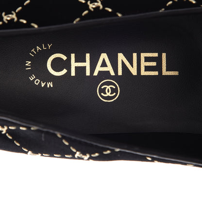 Chanel Velvet Moccasin Loafers 39.5 Black 7 of 9