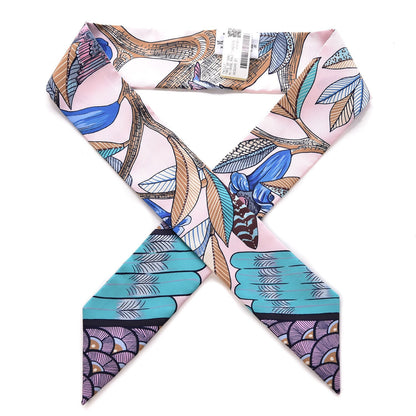 Hermes Silk Tree Of Song Twilly Rose Pale Turquoise 1 of 5
