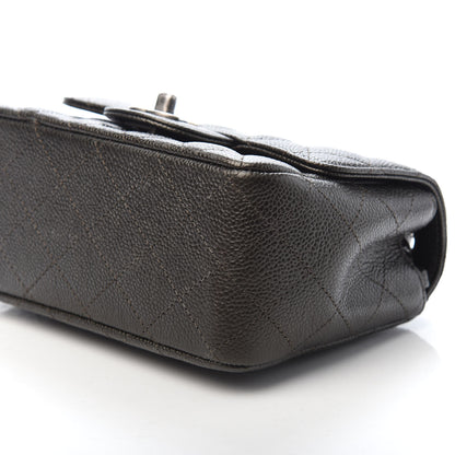 Chanel Metallic Caviar Quilted Mini Square Flap Dark Charcoal 9 of 9