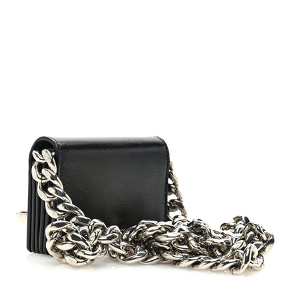 Alexander McQueen Smooth Calfskin Micro The Four Ring Knuckle Chain Shoulder Bag Black 3 of 10