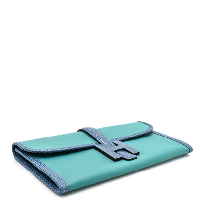 Hermes Swift Lizard Jige Elan Touch 29 Clutch Bleu Paon Mykonos 4 of 7