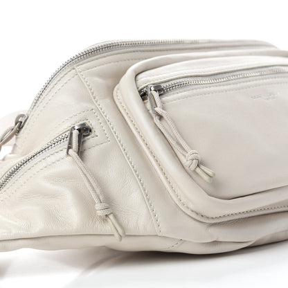Saint Laurent Calfskin Ripstop Logo Body Belt Bag Crema Soft 6 of 9