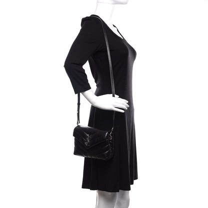 Saint Laurent Calfskin Y Quilted Monogram Toy Loulou Crossbody Bag Black 2 of 11