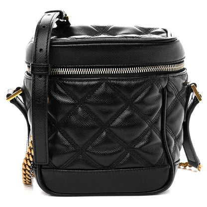 Saint Laurent Grain de Poudre Quilted 80's Vanity Bag Black 1 of 11