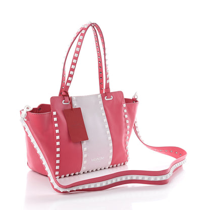 Valentino Garavani Vitello Colorblock Small Free Rockstud Tote Shadow Pink Optic White 2 of 8