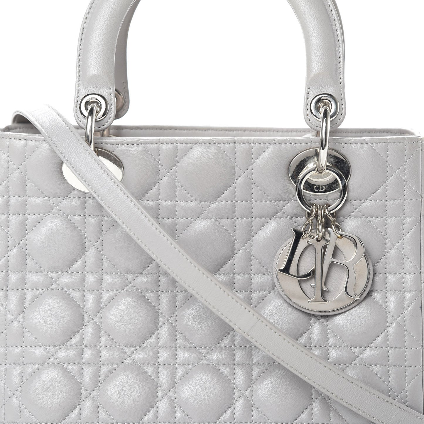 Lambskin Cannage Medium Lady Dior Grey