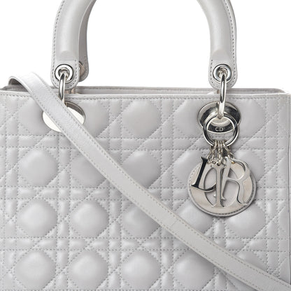 Christian Dior Lambskin Cannage Medium Lady Dior Grey 8 of 13