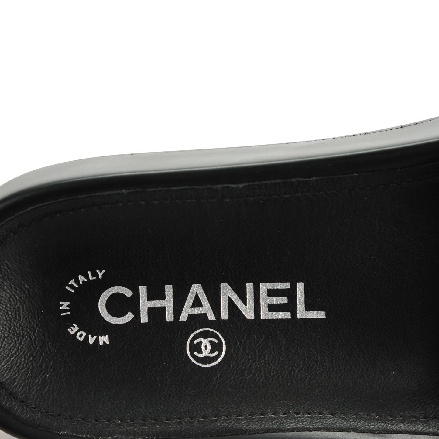Tweed Lambskin Chain Flat Sandals 37 Black Multicolor