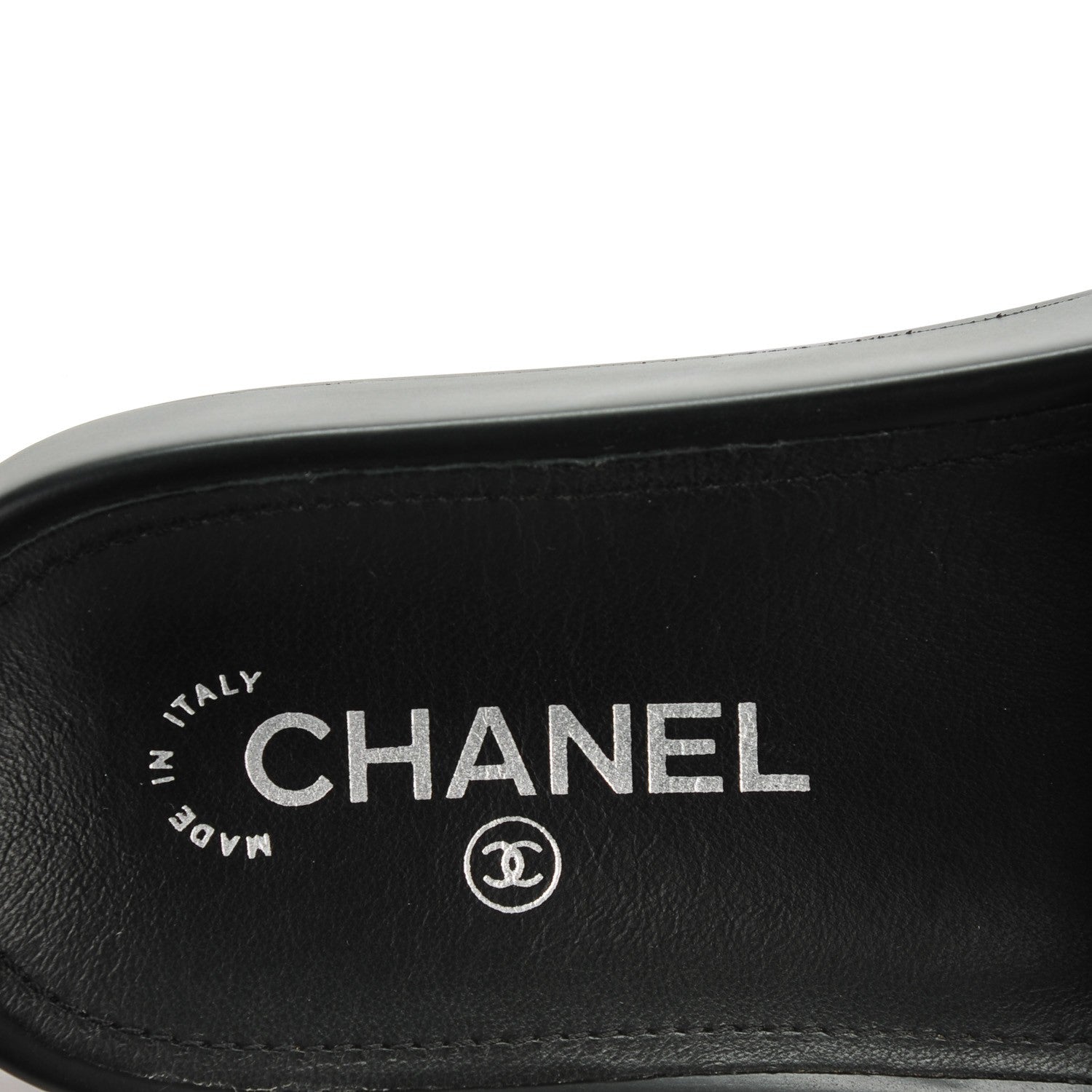 Chanel Tweed Lambskin Chain Flat Sandals 37 Black Multicolor 7 of 9