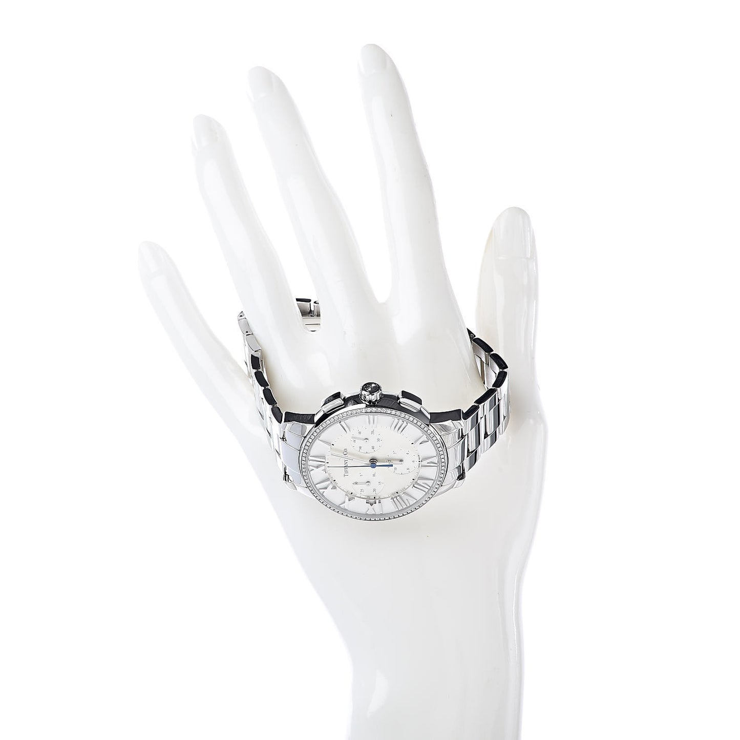 Stainless Steel Diamond Bezel 36mm Atlas Dome Chronograph Quartz Watch