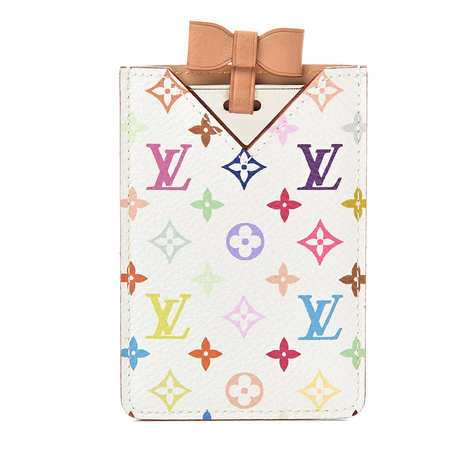 Monogram Multicolor Mirror and Case Pouch White