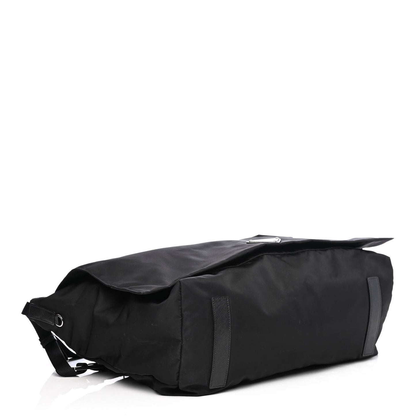 Tessuto Nylon Saffiano Racing Logo Messenger Bag Black