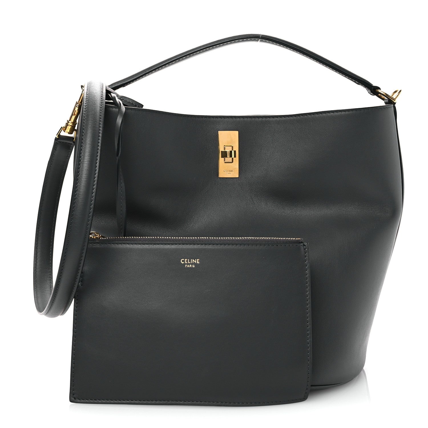 Celine Smooth Calfskin Bucket 16 Bag Grey 3 of 11