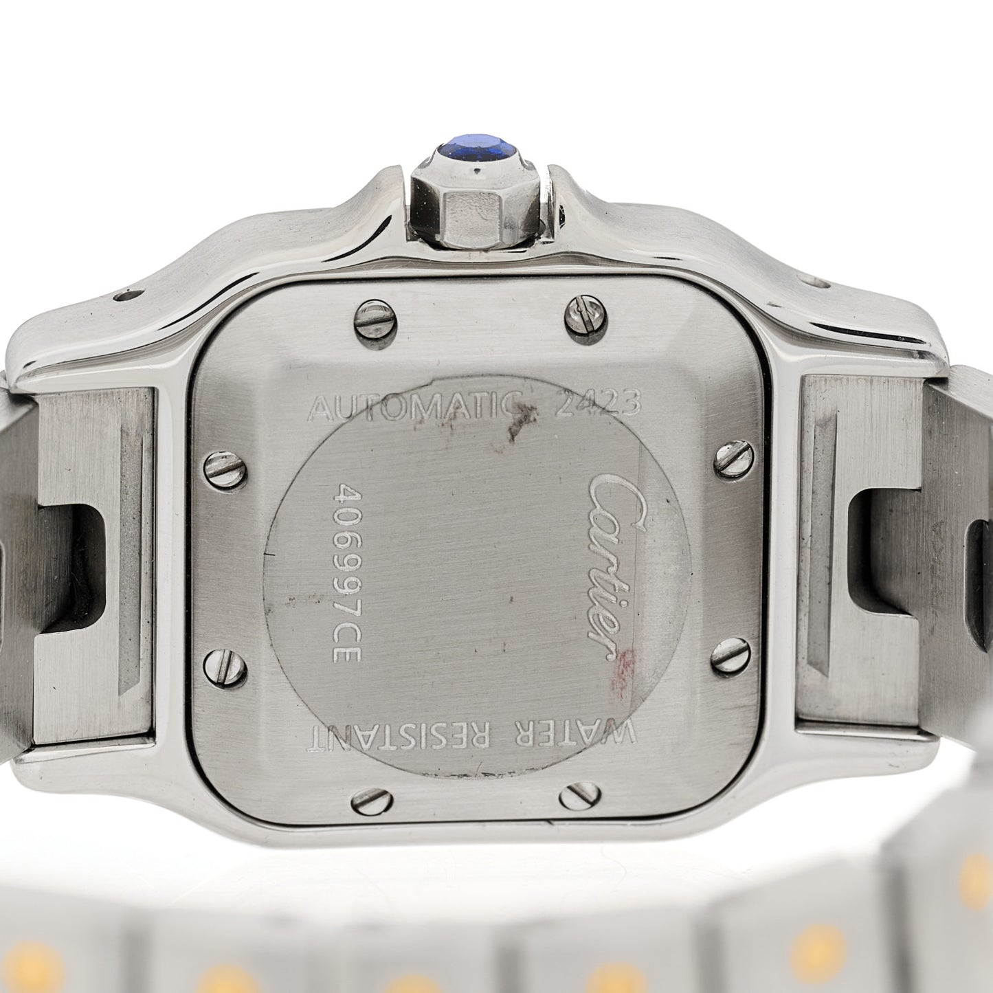 Stainless Steel 18K Yellow Gold 24mm Santos De Cartier Galbee Automatic Watch