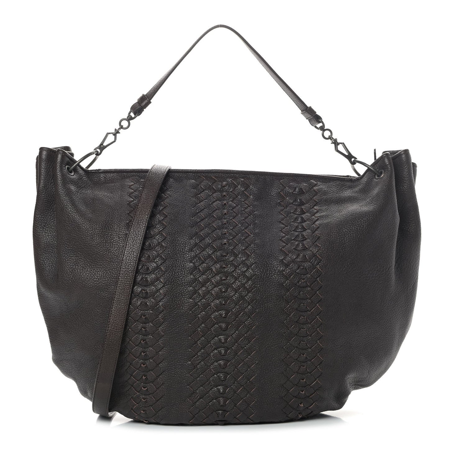 Cervo Deerskin Woven Hobo Ebano