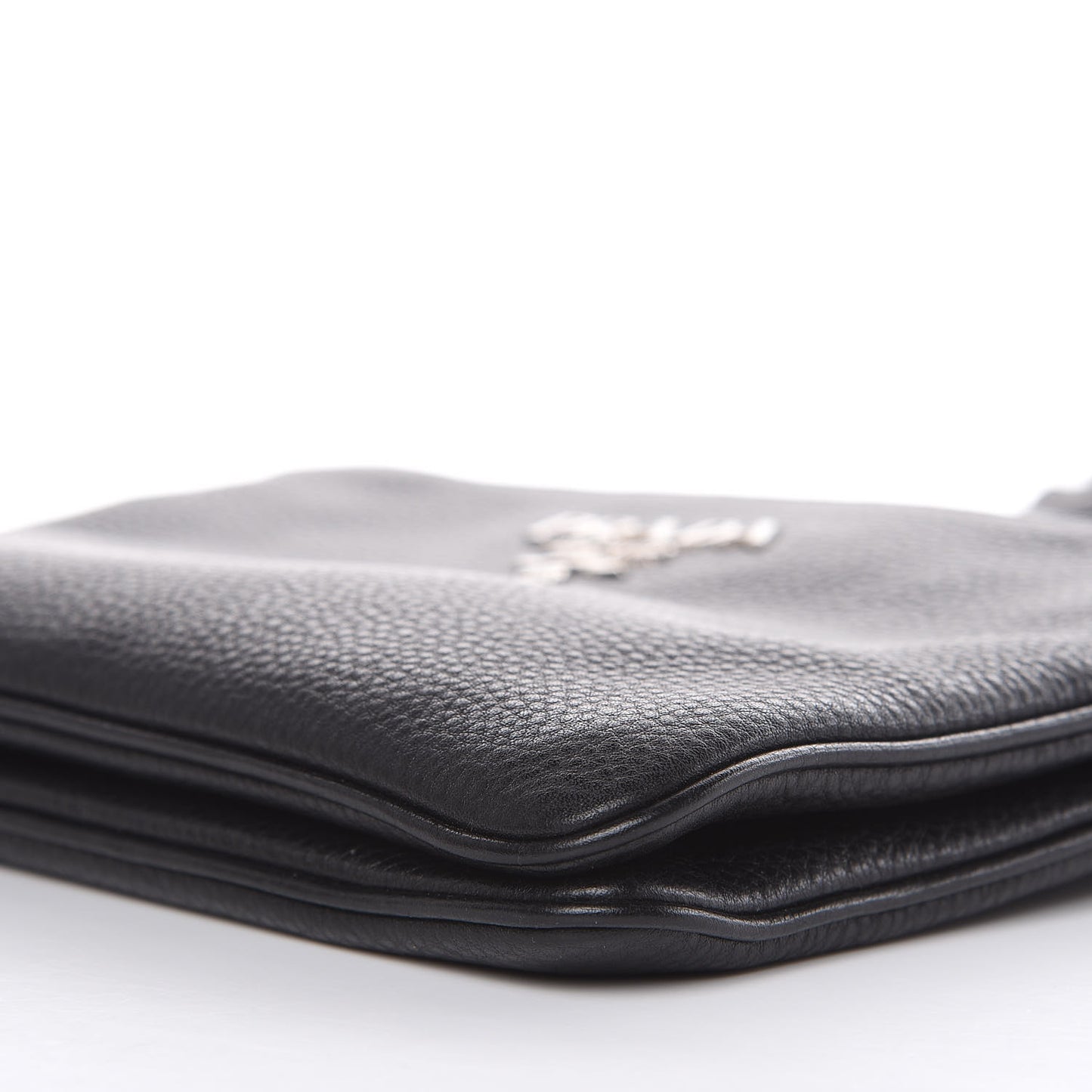 Vitello Phenix Double Zip Crossbody Bag Black