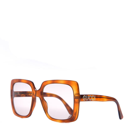 Gucci Crystal Square Frame Sunglasses GG0418S Tortoiseshell 1 of 8