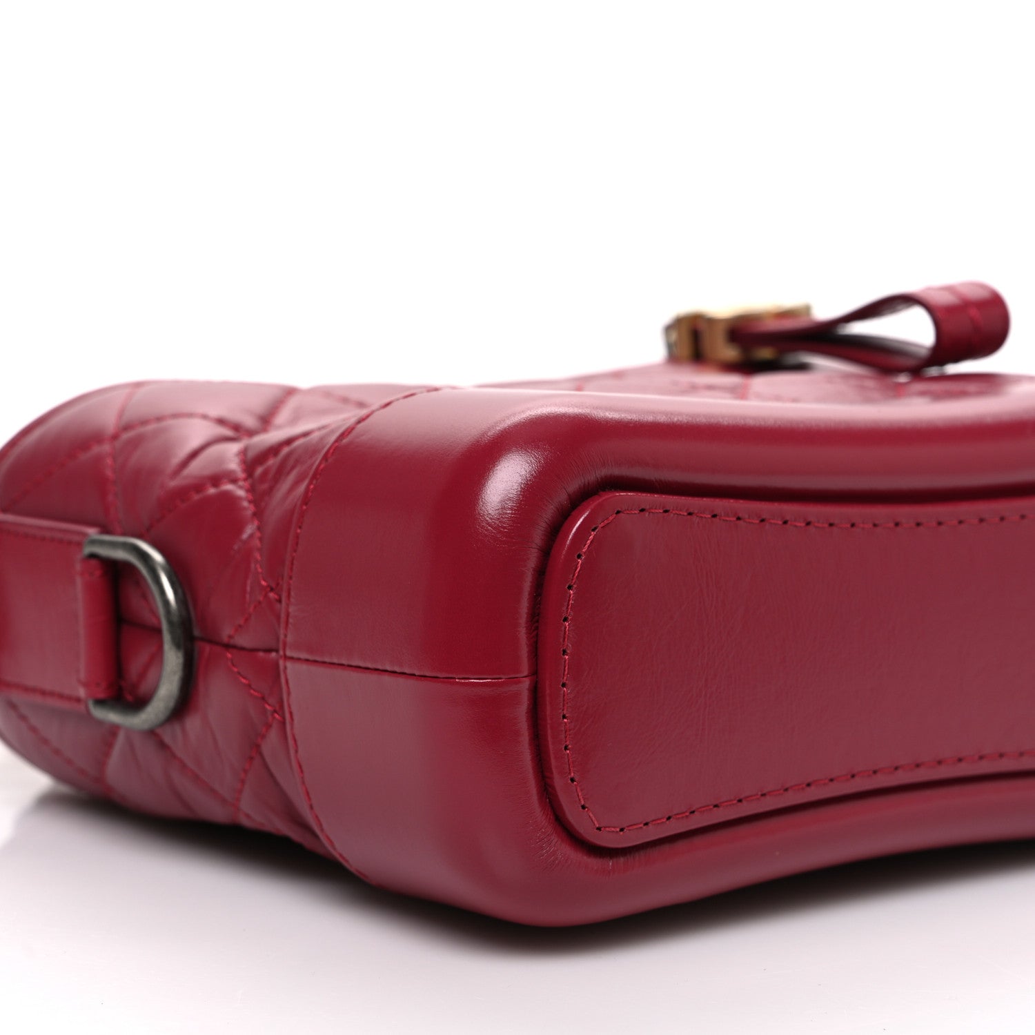 Chanel Aged Calfskin Quilted Small Gabrielle Hobo Red 9 of 11