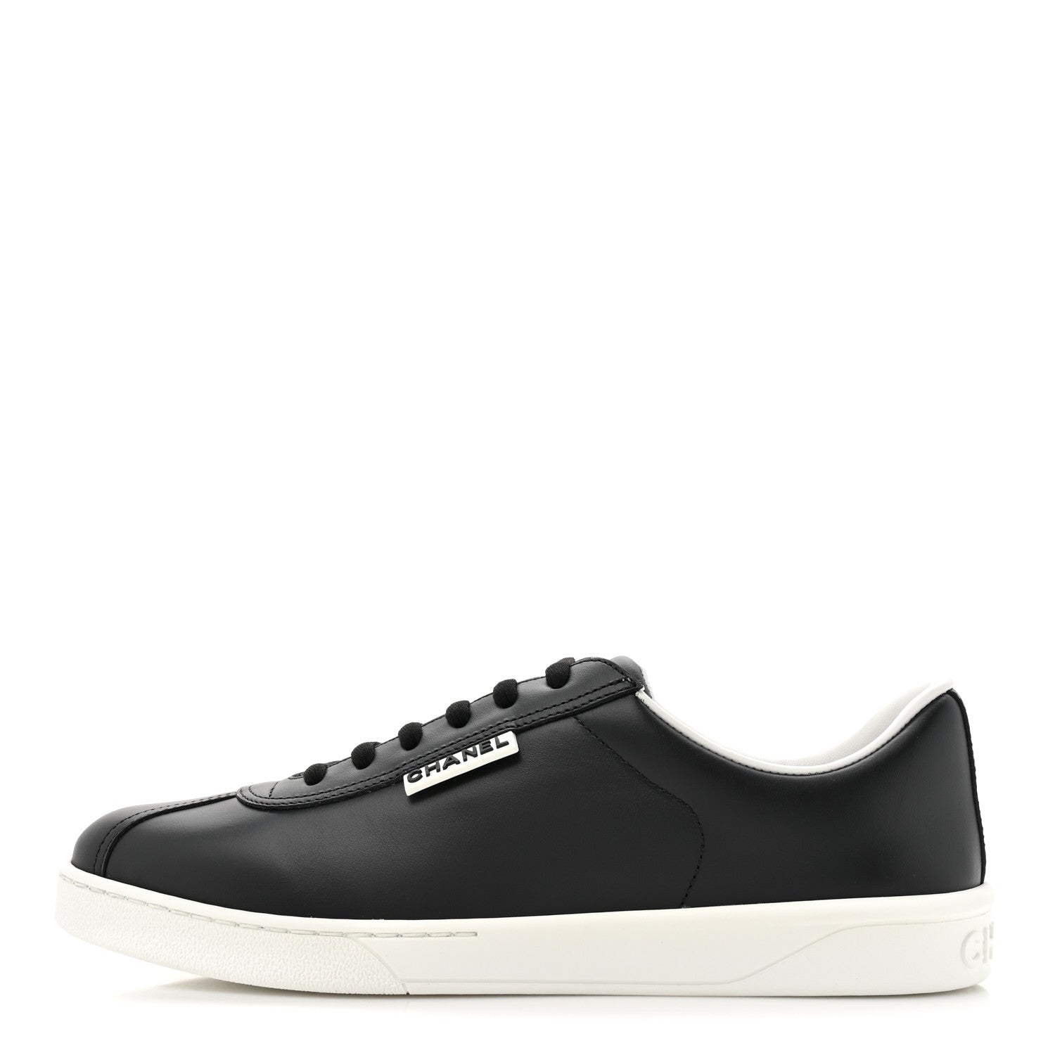 Chanel Calfskin CC Womens Sneakers 40 Black 1 of 9