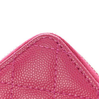 Chanel Caviar Quilted Zip Card Holder Fuchsia 7 of 7