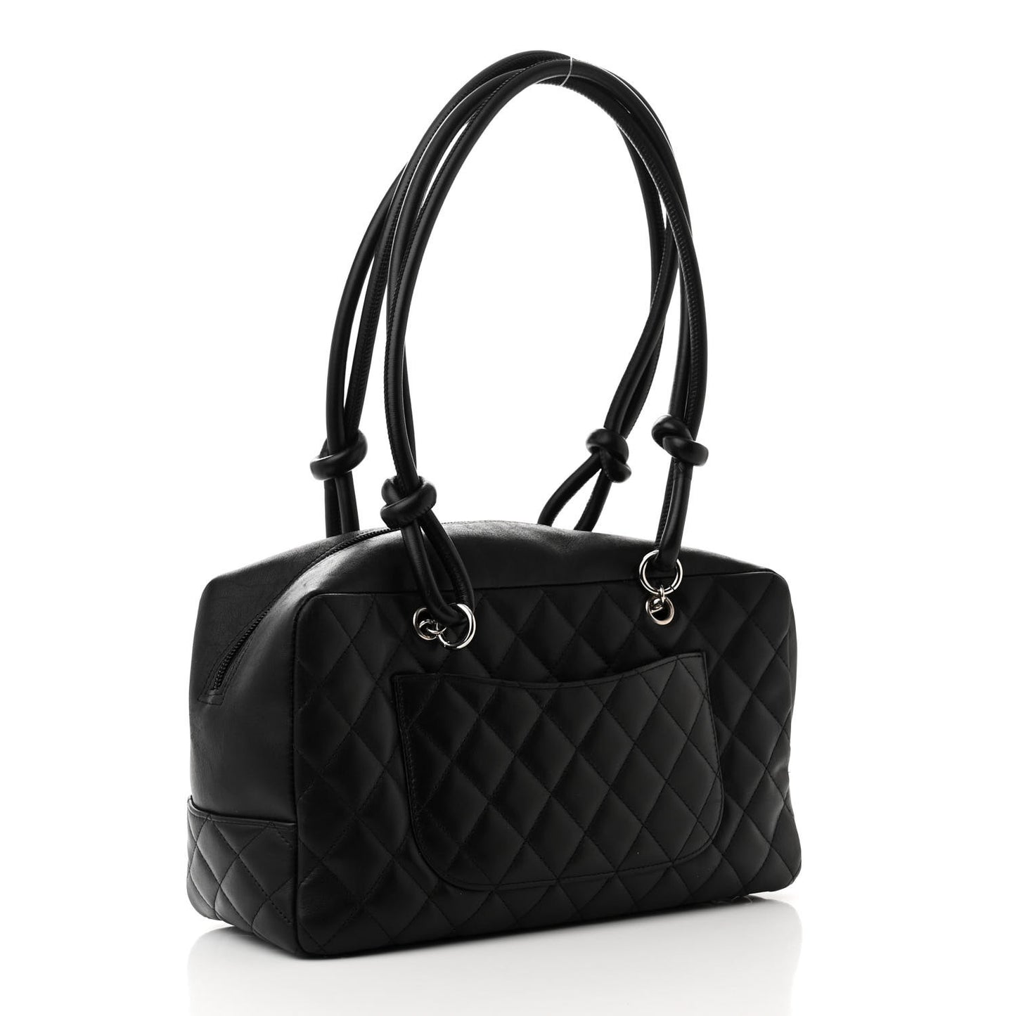 Calfskin Quilted Large Cambon Bowler Black