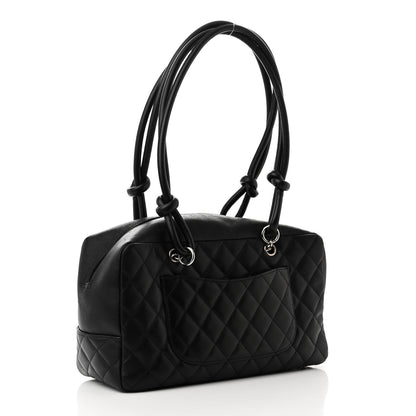 Chanel Calfskin Quilted Large Cambon Bowler Black 3 of 10