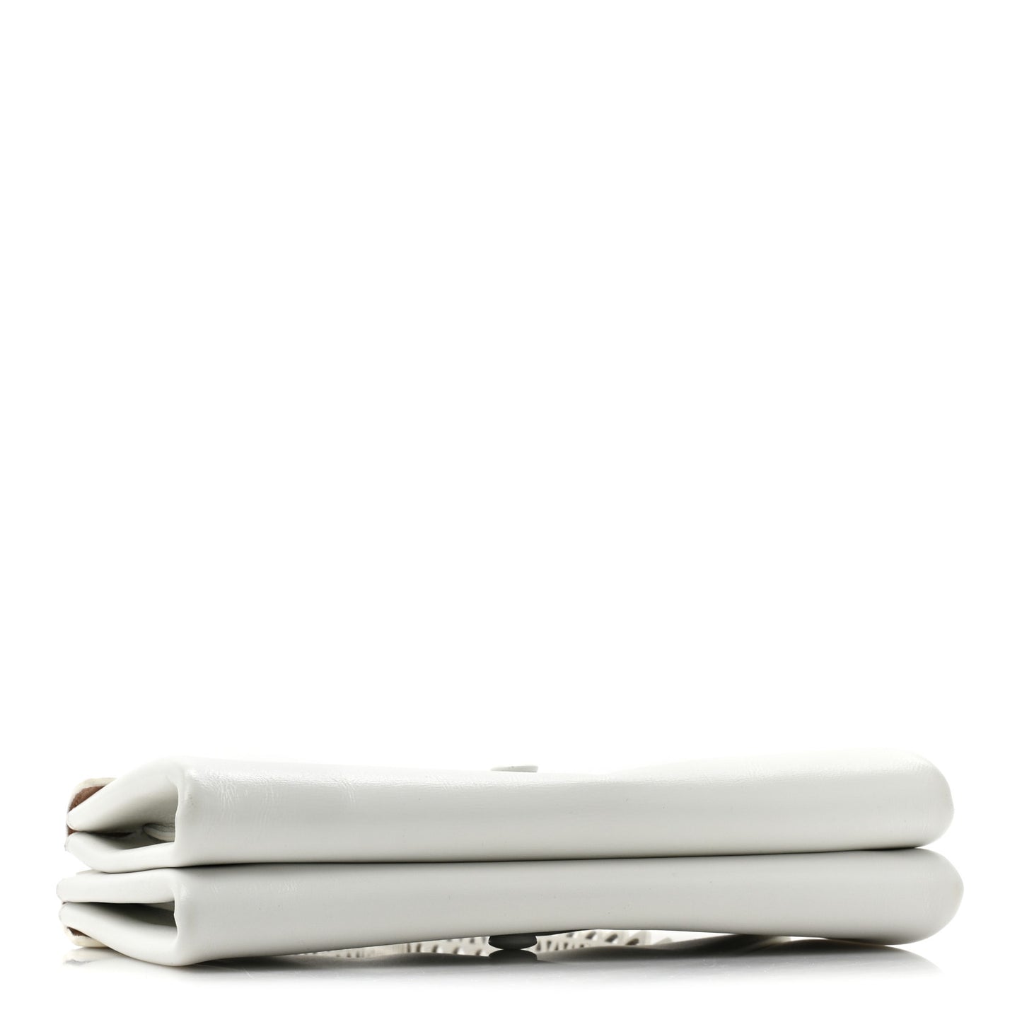 Calfskin Laser Cut Oum Double Envelope Clutch Crossbody White