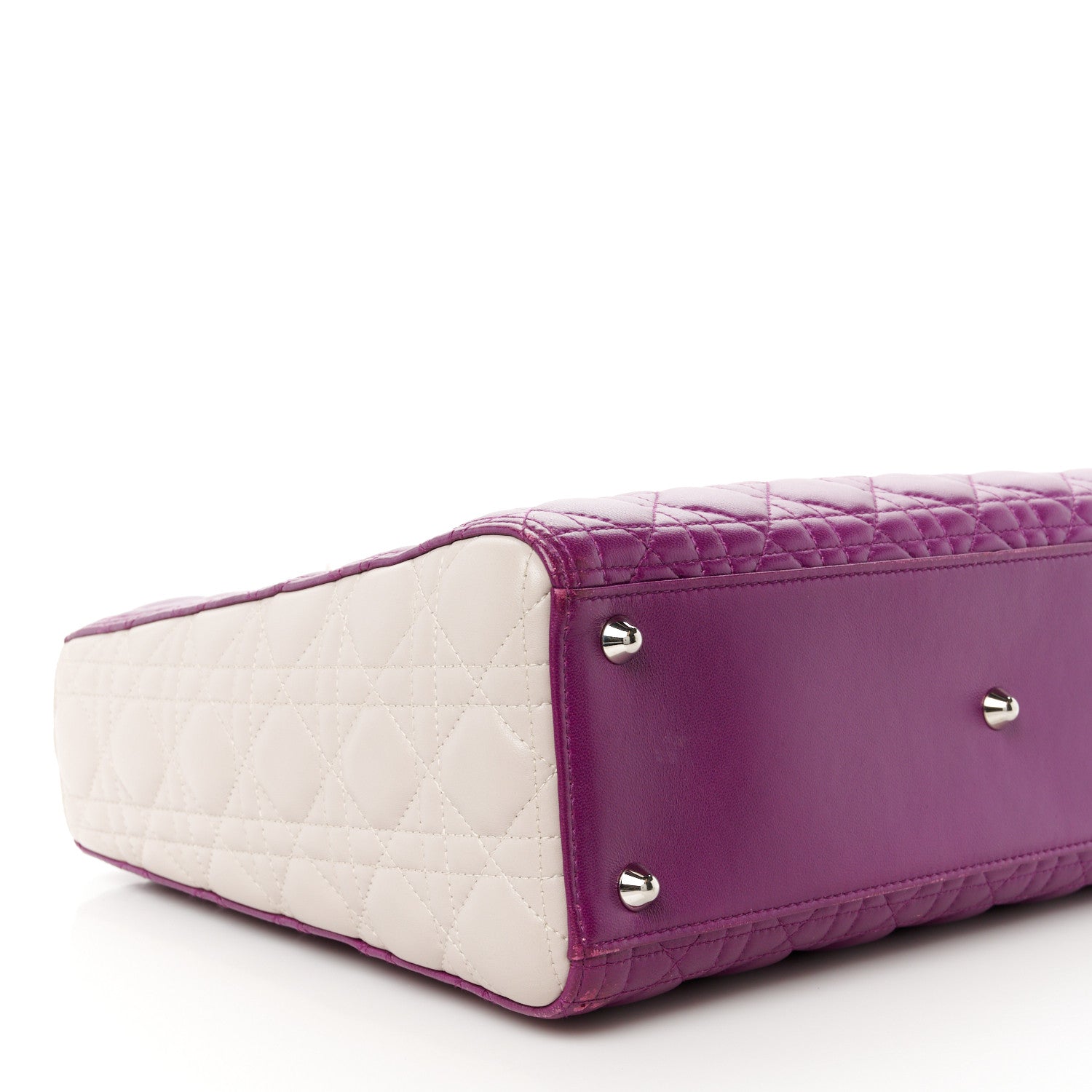 Christian Dior Lambskin Cannage Large Tri-Color Lady Dior Purple Blue Grey 9 of 10