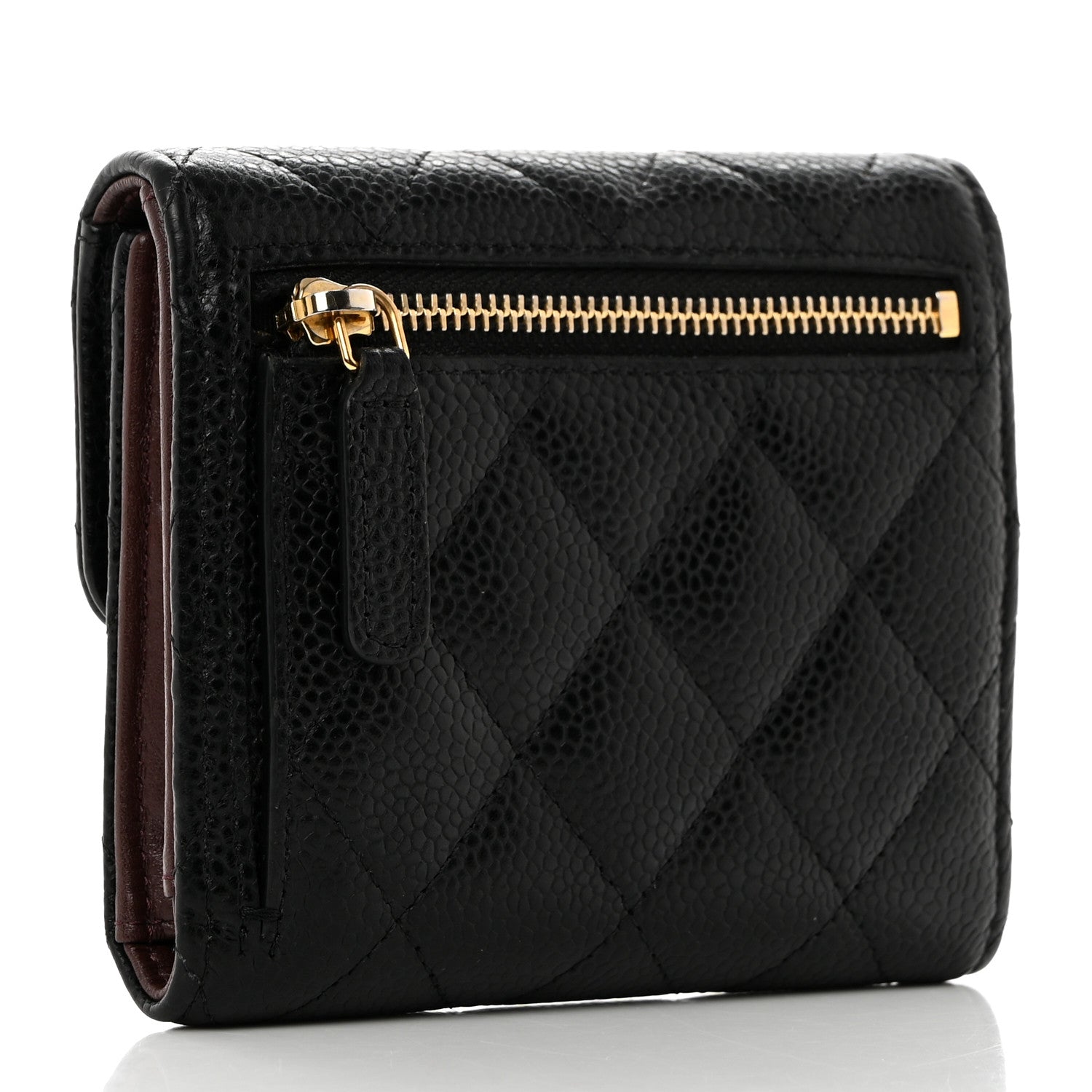 Chanel Caviar Quilted Compact Flap Wallet Black 3 of 9