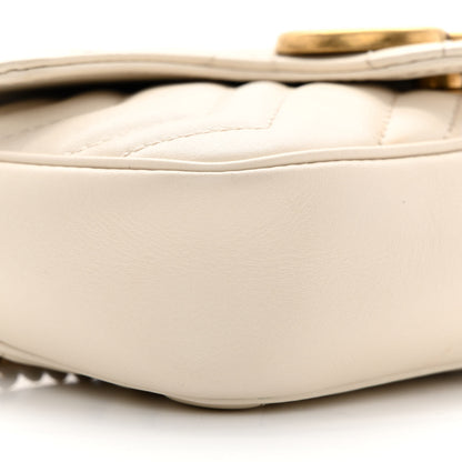 Gucci Calfskin Matelasse Super Mini GG Marmont Shoulder Bag White 9 of 13