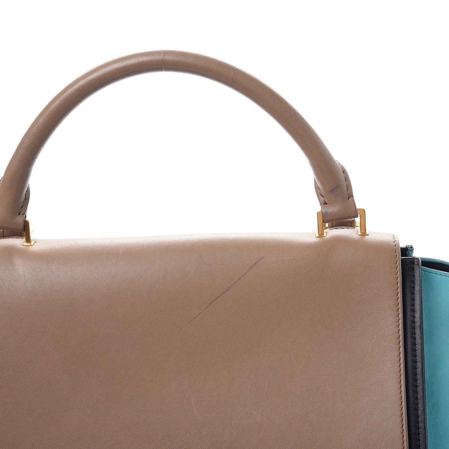 Smooth Calfskin Nubuck Small Tri-Color Trapeze Taupe