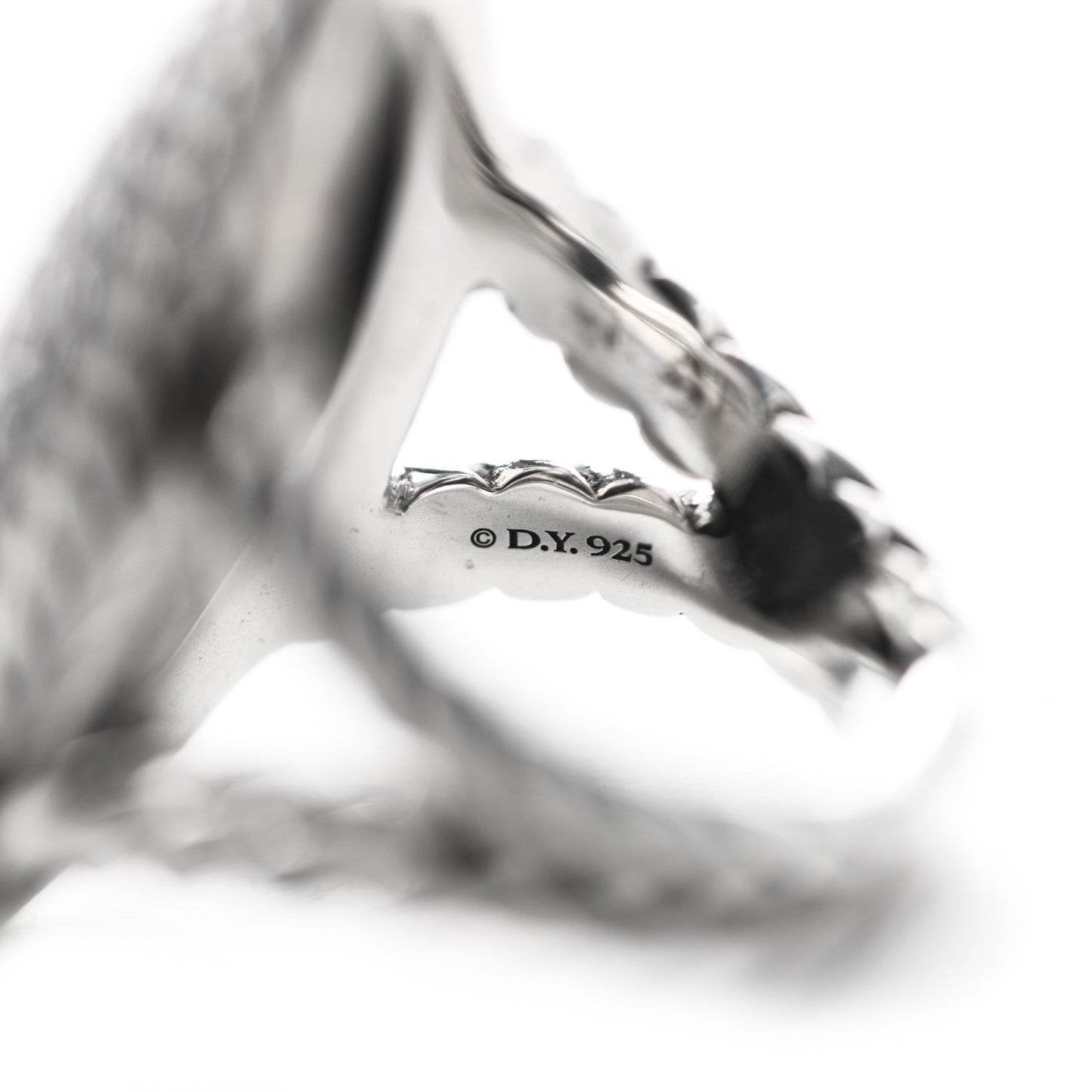 Sterling Silver Diamond Cable Coil Ring 54 7