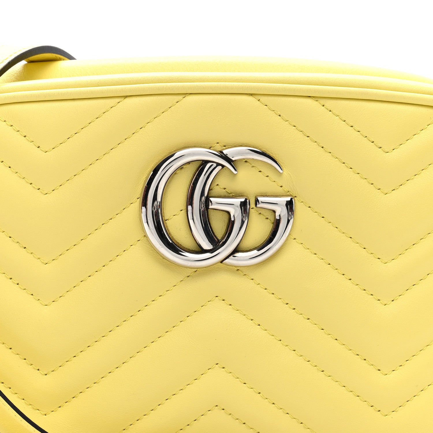 Gucci Calfskin Matelasse Small GG Marmont Chain Shoulder Bag Banana 8 of 10