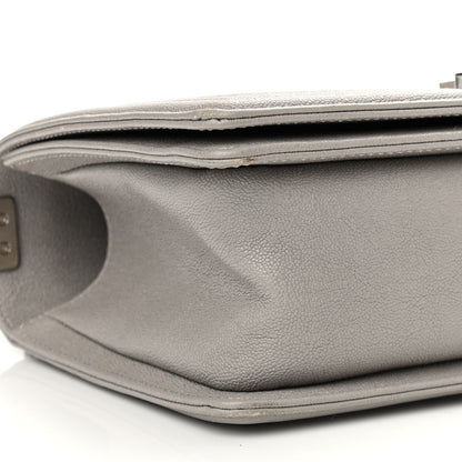 Chanel Caviar Quilted Medium Boy Flap Light Grey 9 of 10