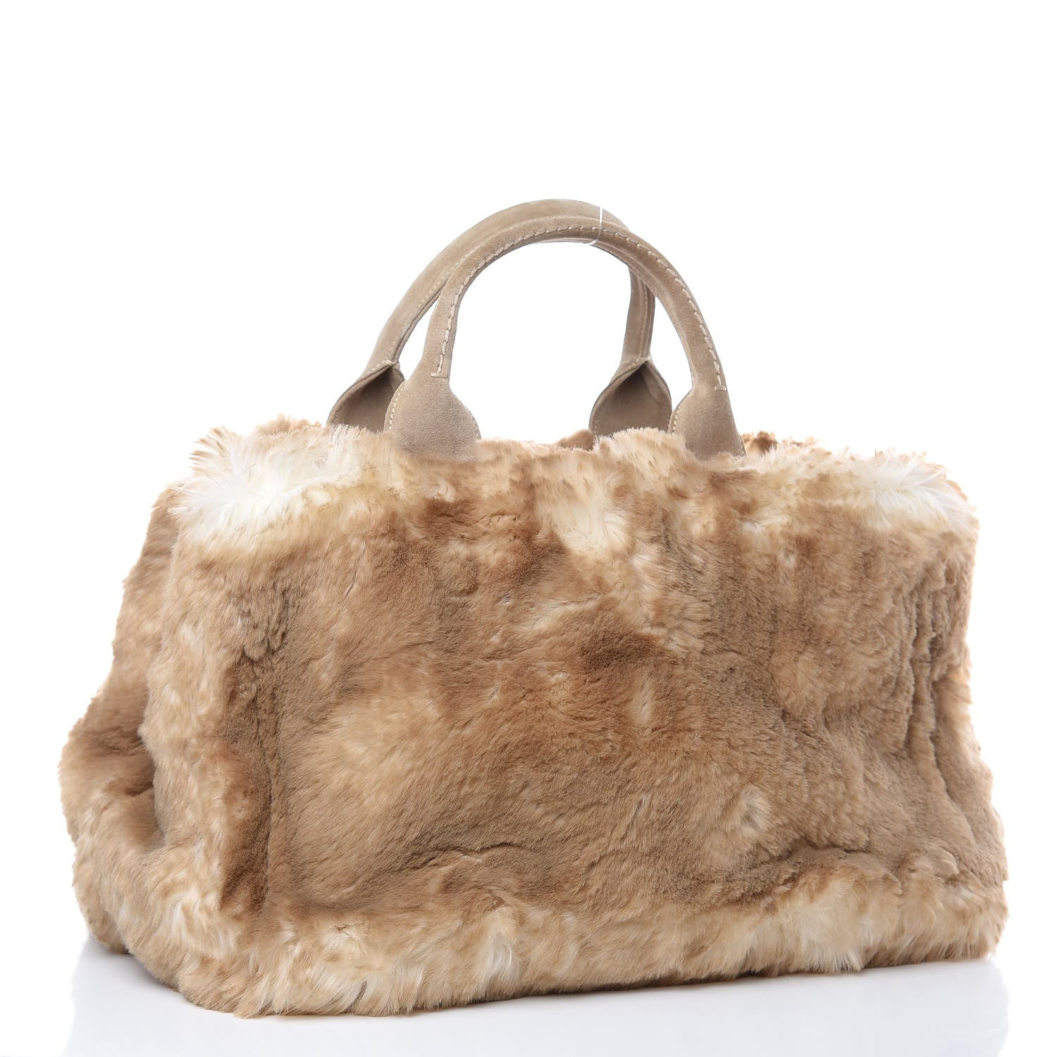 Prada Eco Lapin Faux Fur Open Top Tote Cipria 3 of 8