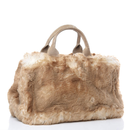 Prada Eco Lapin Faux Fur Open Top Tote Cipria 3 of 8