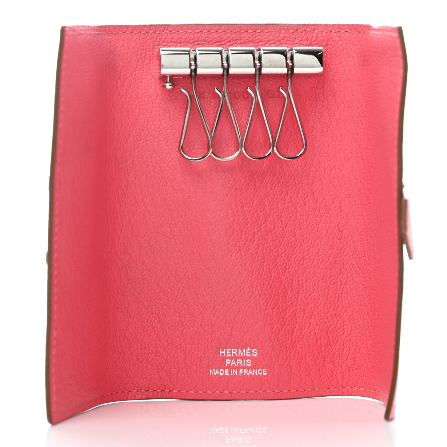 Hermes Chevre Mysore Bearn Multicles 4 Key Holder Rose Lipstick 5 of 8